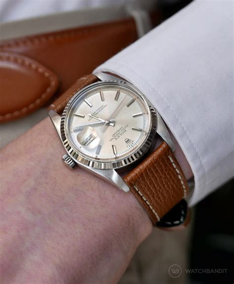 rolex day date leather strap size|rolex datejust leather strap.